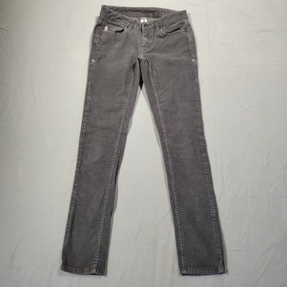 Stio Pants Womens 2R Grey Rivet Corduroy Organic Cotton Slim Straight 1275